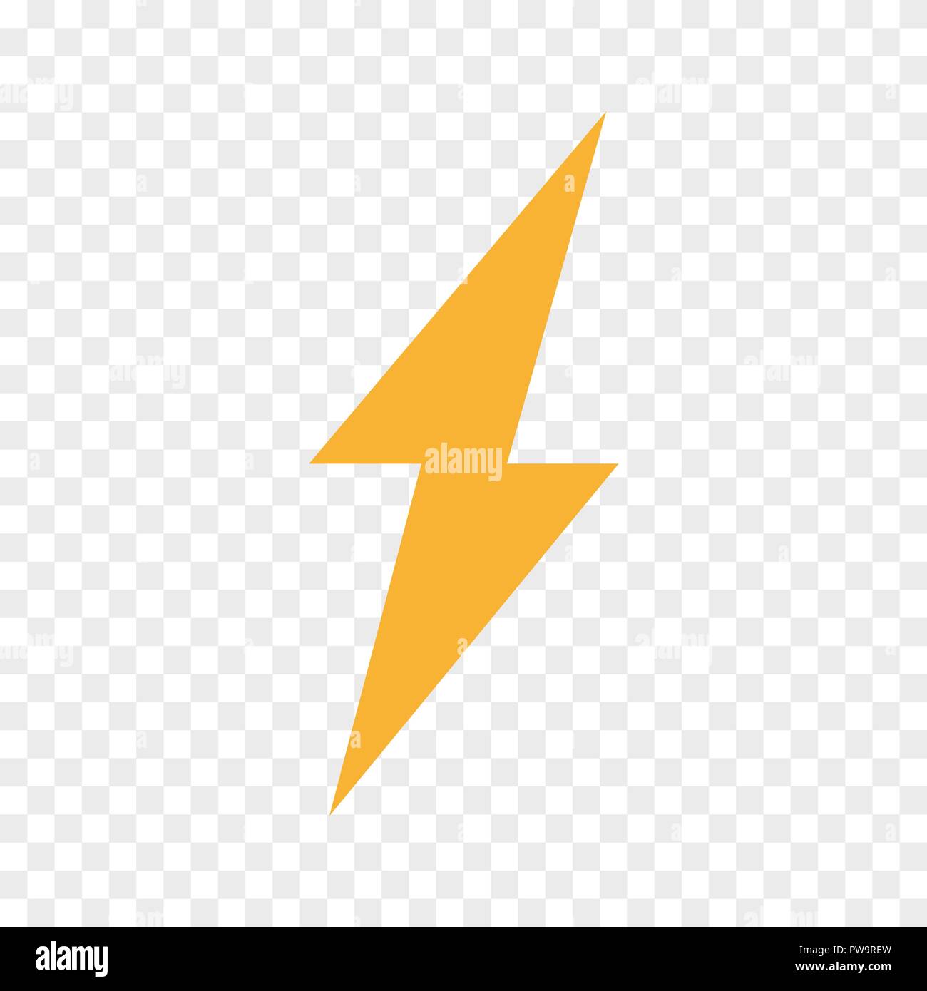 Vettore di fulmine icona del flash. Thunder simbolo e segno immagine su sfondo trasparente Illustrazione Vettoriale