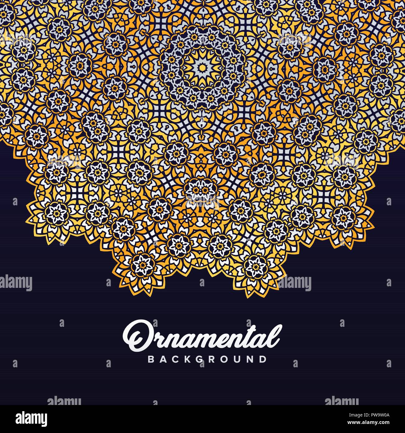 Arabo ornamento barocco di sfondo in stile vittoriano. Elemento per la progettazione Illustrazione Vettoriale