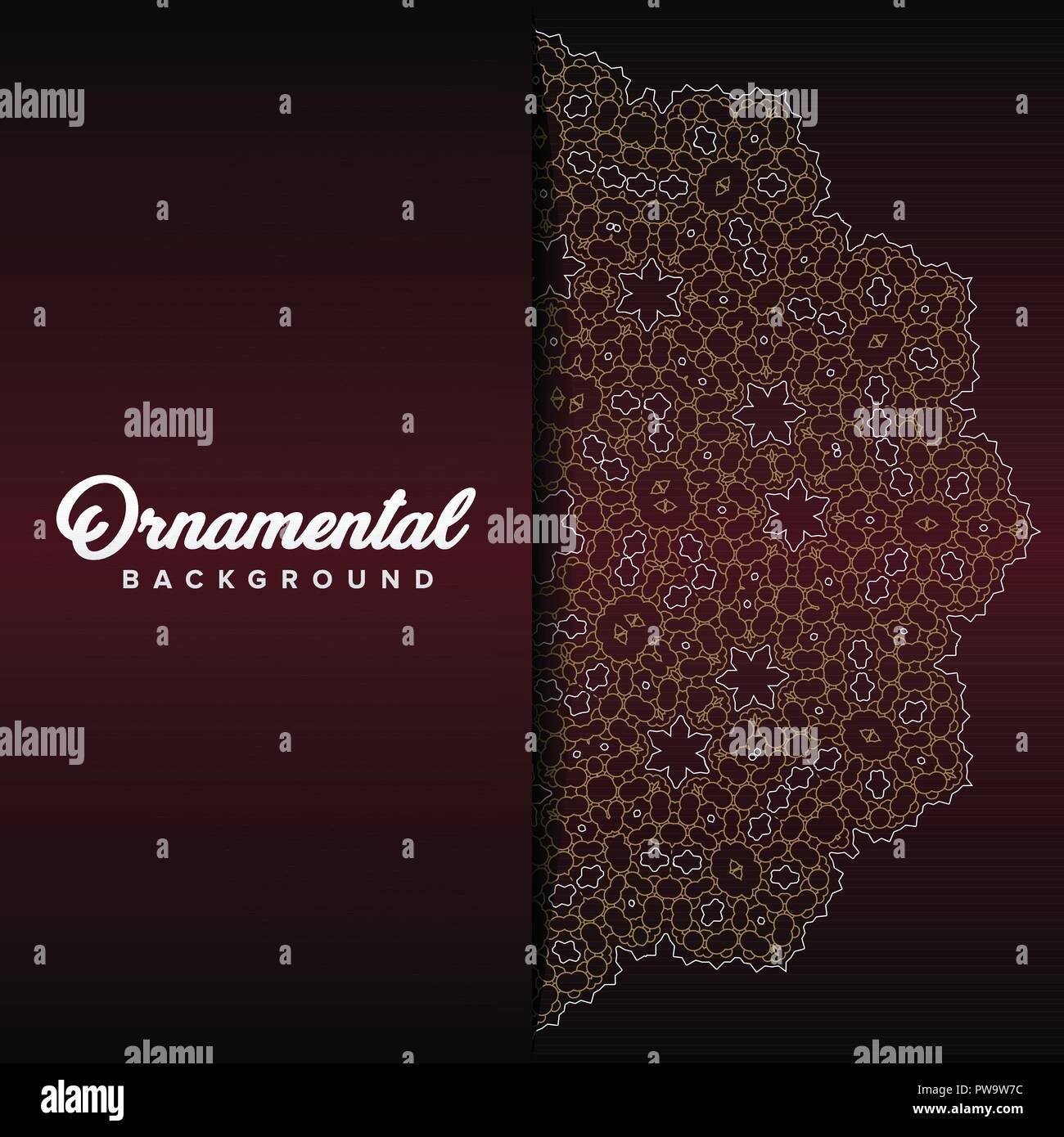 Arabo ornamento barocco di sfondo in stile vittoriano. Elemento per la progettazione Illustrazione Vettoriale