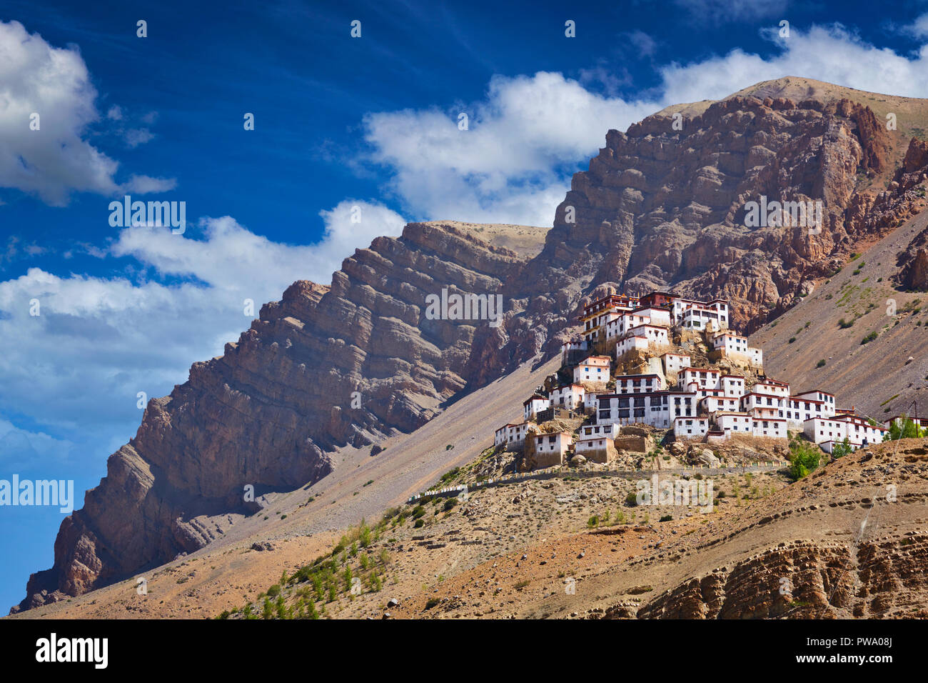Ki gompa monastery tibetano. Spiti valley, Himachal Pradesh, indi Foto Stock