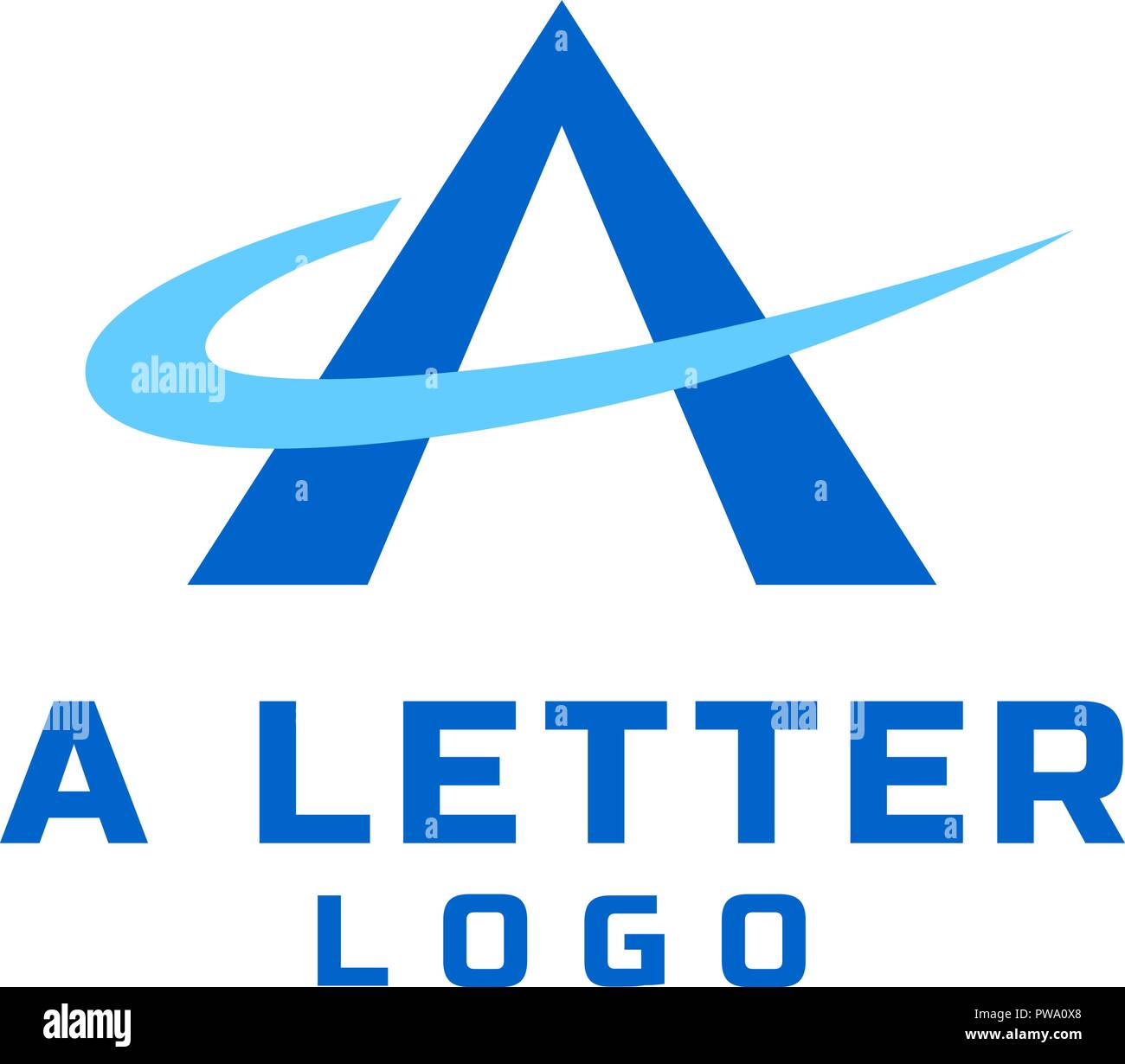 Una lettera con il logo Swoosh in sfumature di colore. Illustrazione Vettoriale