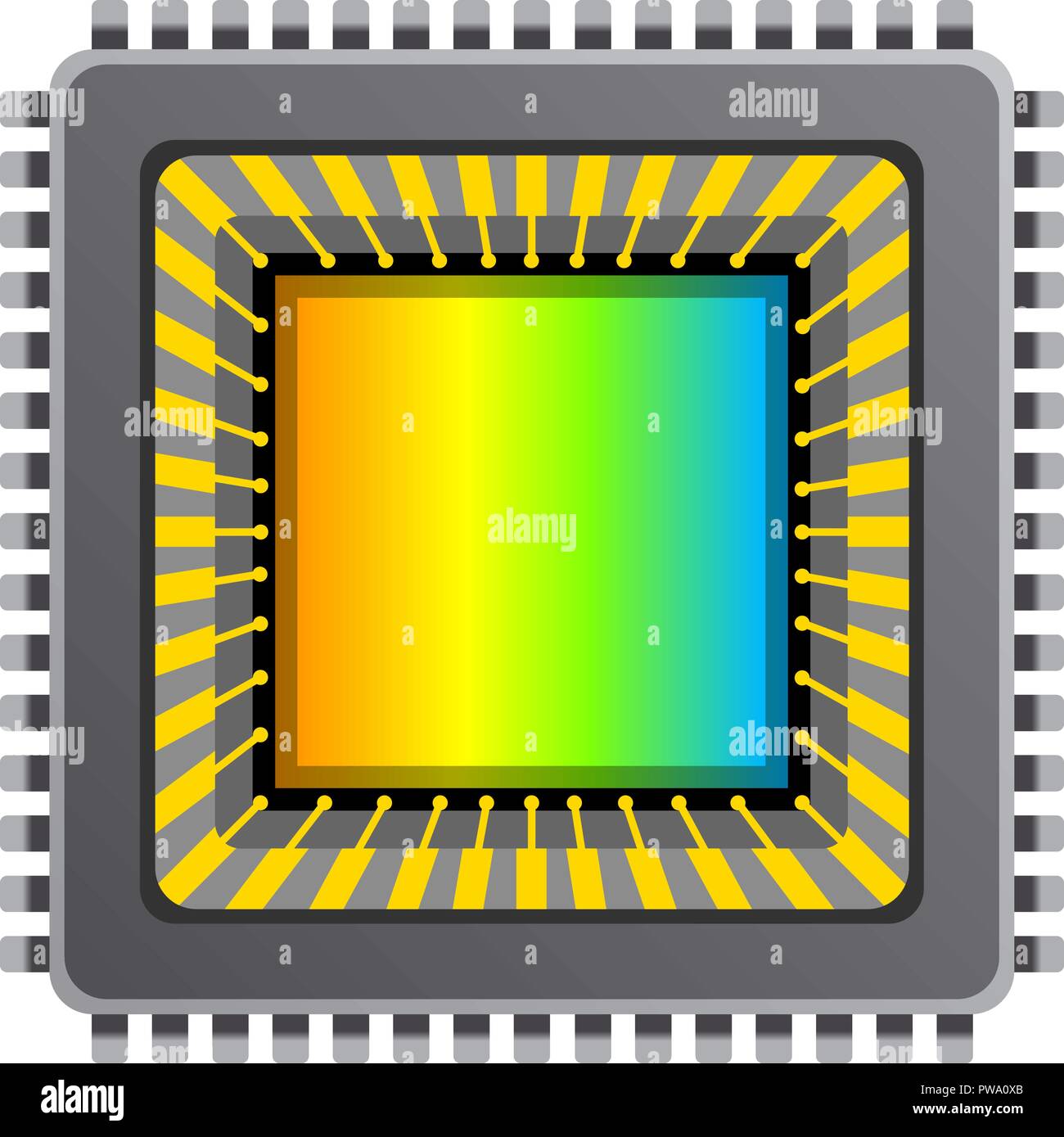 Vettore ccd CMOS sensore di immagine. Illustrazione Vettoriale