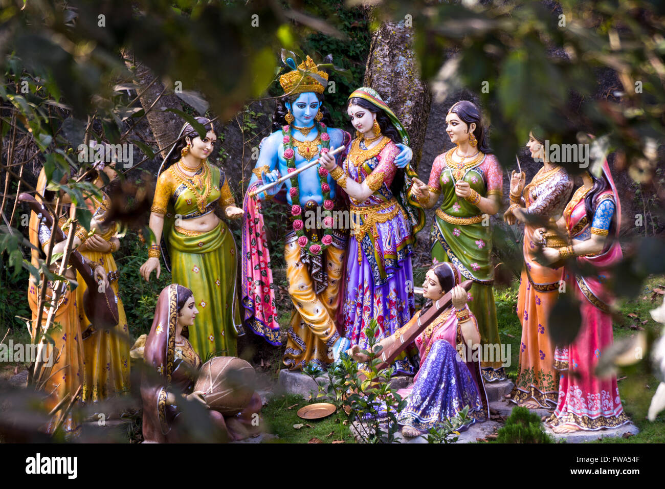 Krishna con Radha Foto Stock