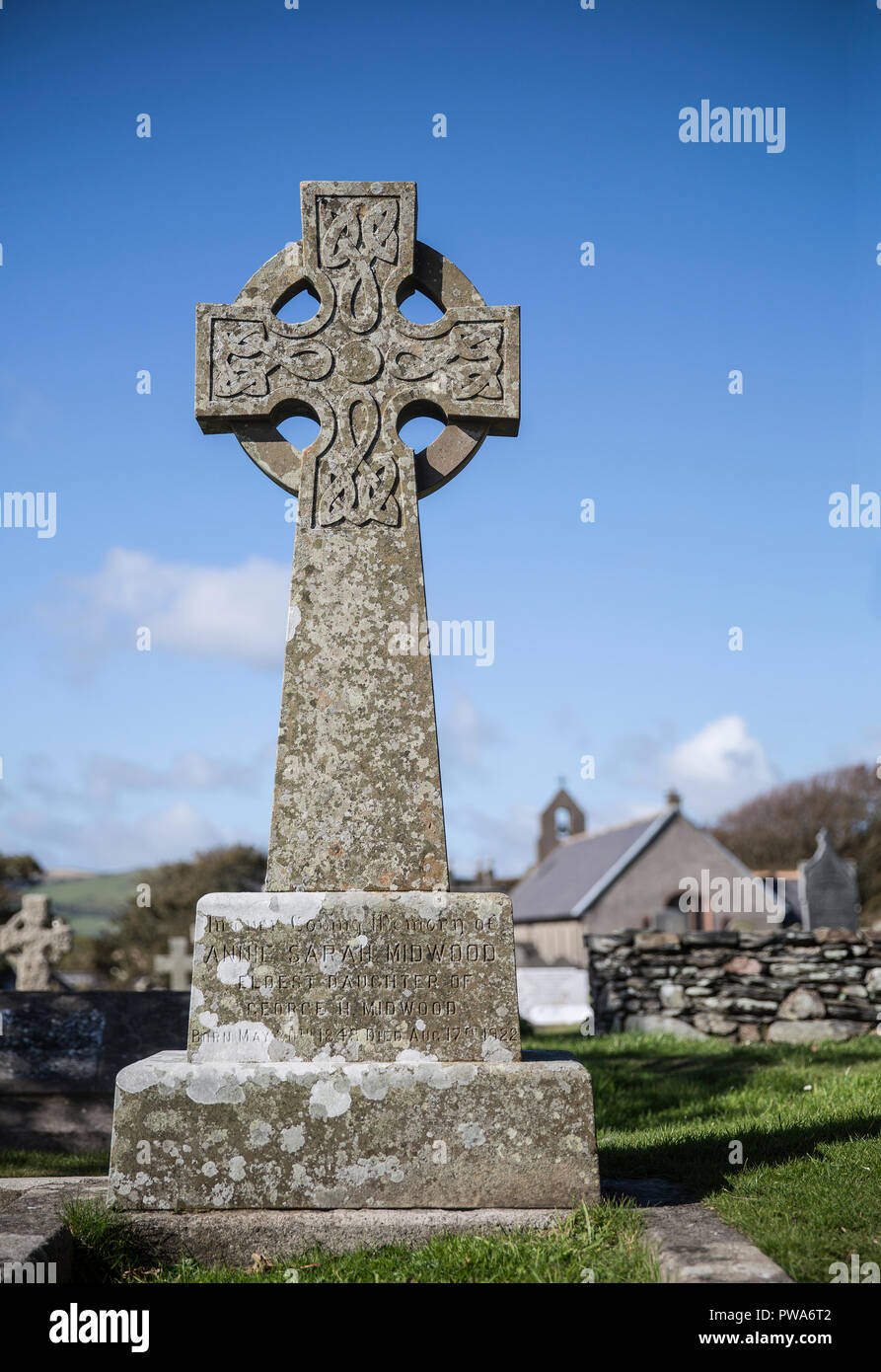 Manx Celtic Cross Isola di Man Foto Stock