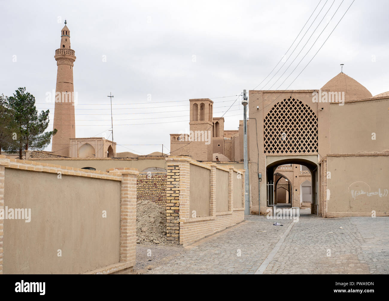 Nain città vecchia e la moschea Jameh, provincia di Isfahan, Iran Foto Stock