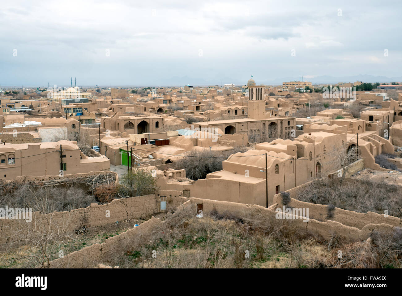 Meybod cityscape, Yazd provincia, Iran Foto Stock