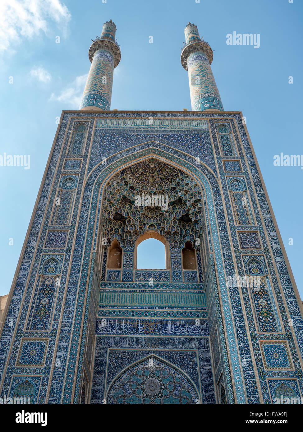 Grand iwan della moschea Jameh, Yazd, Iran Foto Stock
