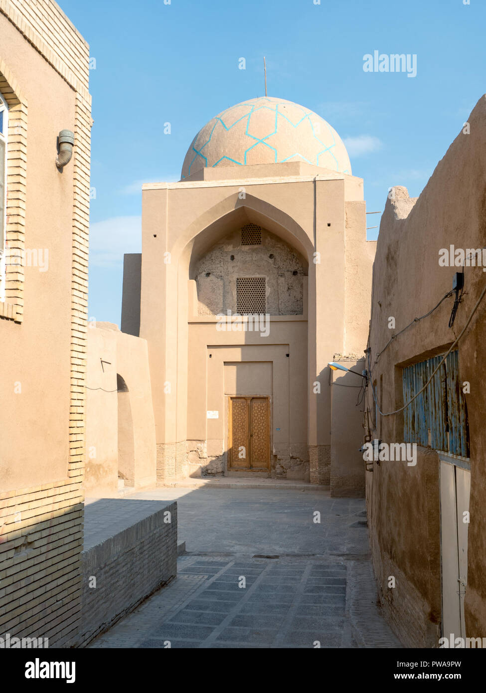 Vicolo di Yazd città vecchia, Iran Foto Stock