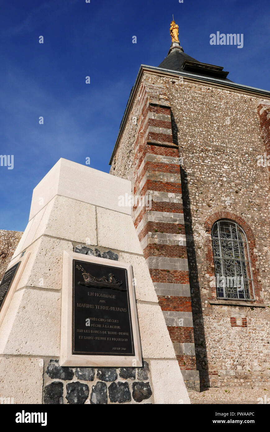 Memorial in omaggio ai marinai Terre-Novas, Chapelle Notre Dame du Salut, Cap Fagnet, Fecamp, Seine-Maritime, in Normandia, Francia, Europa Foto Stock