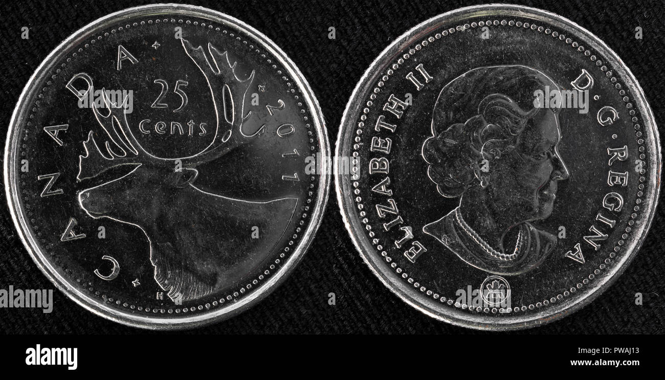 25 centesimi moneta, Canada Foto Stock