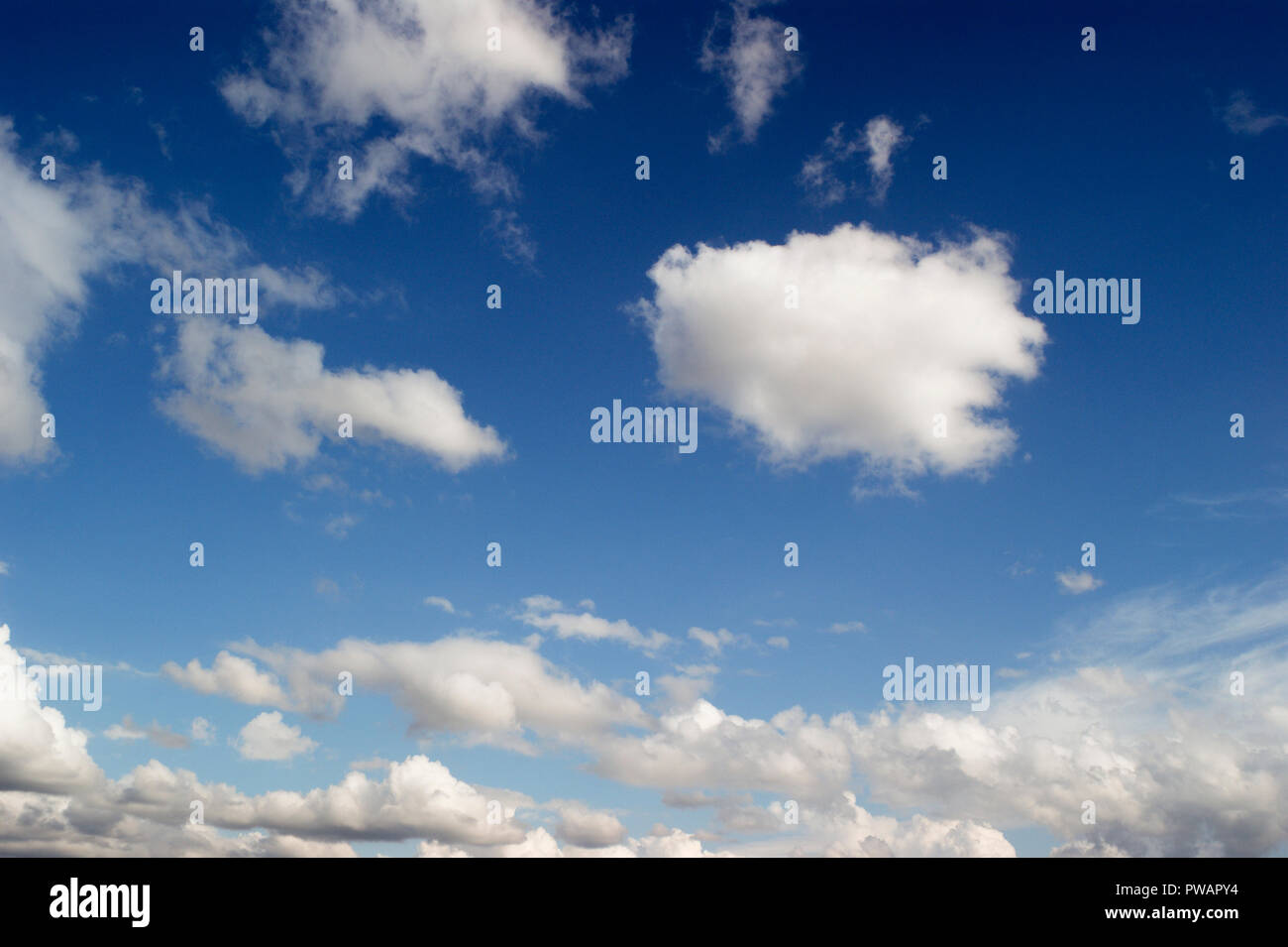 Cumulus tipo sfondo con cielo nuvoloso. Foto Stock