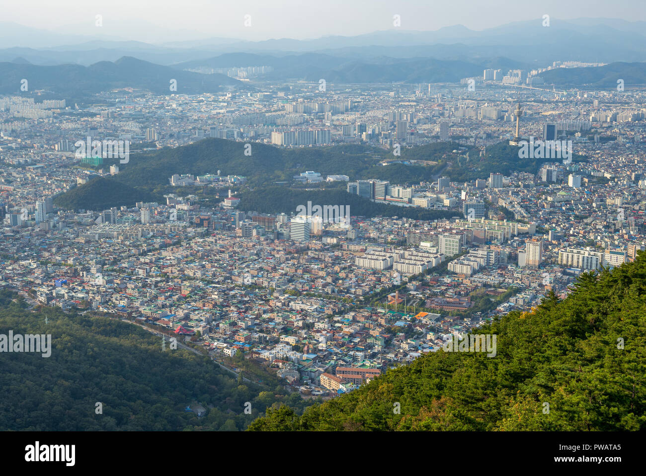 Vista aerea da aspan park di Daegu, Corea del Sud Foto Stock