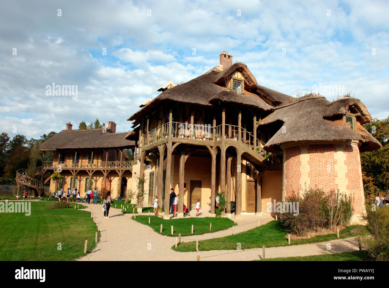 Casale rustico in frazione Maria Antonietta ha creato i motivi del Petit Trianon di Versailles Foto Stock