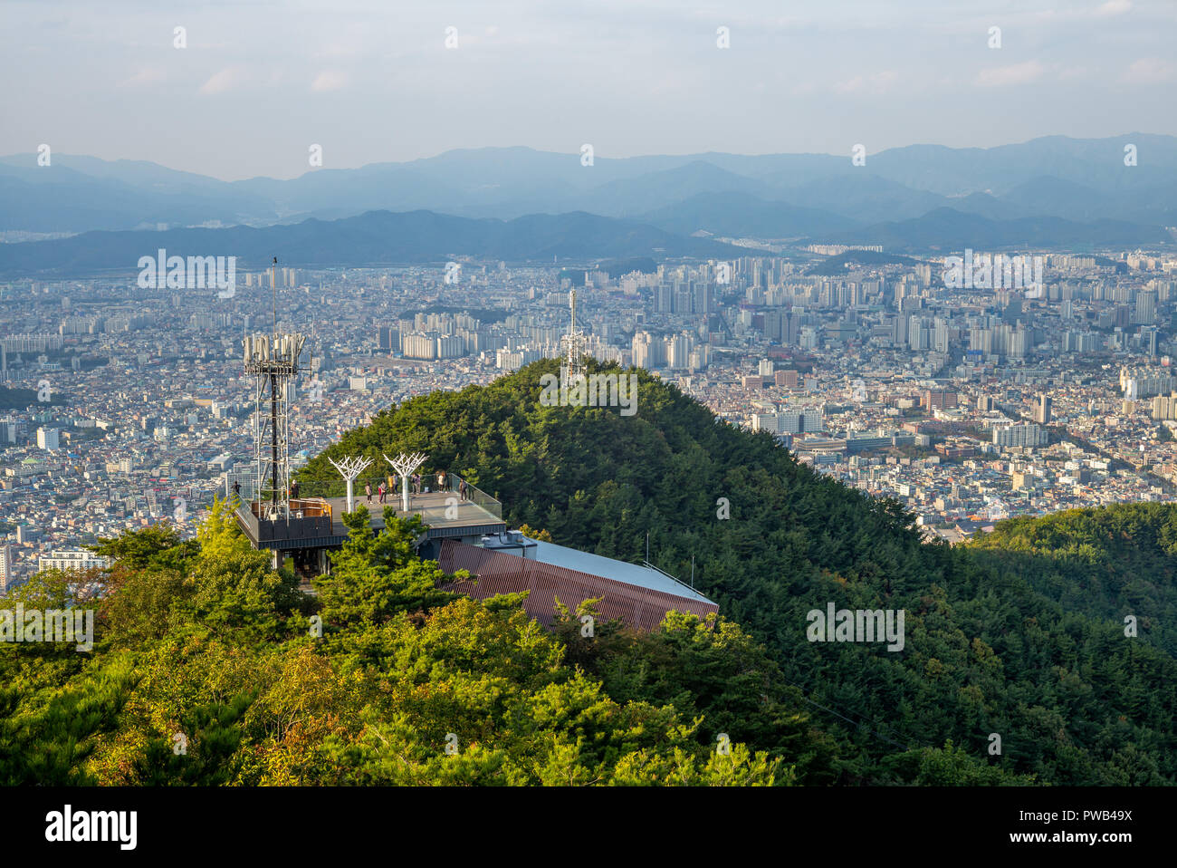 Piattaforma di Osservazione sul aspan park, DAEGU, Corea del Sud Foto Stock