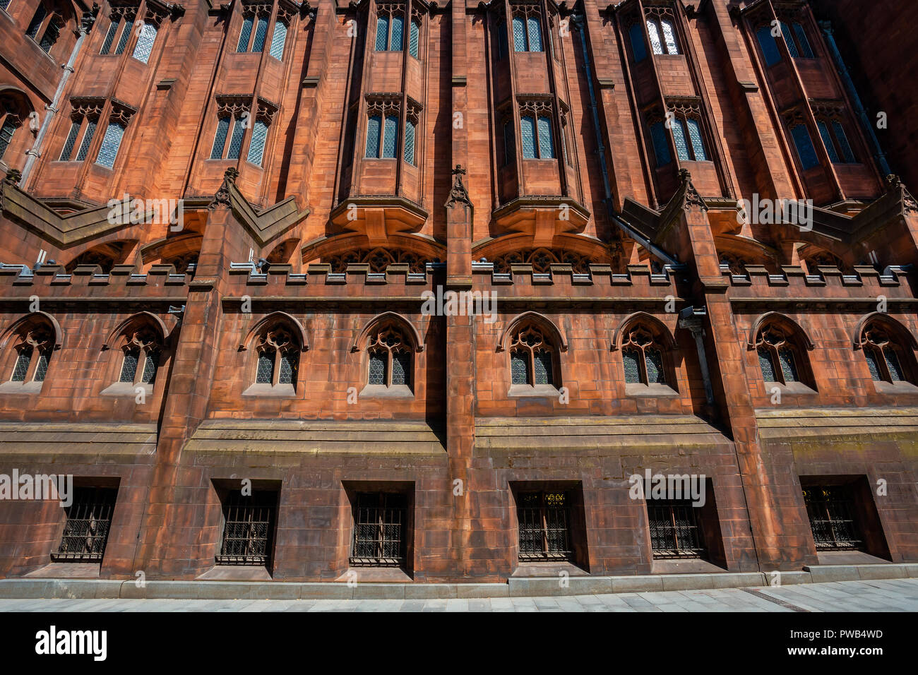 Manchester, Regno Unito - 18 Maggio 2018: John Rylands Library costruito nel 1988 da Enriqueta Rylands, sua moglie dopo Giovanni della morte, è aperto al pubblico nel 1900. Il Foto Stock