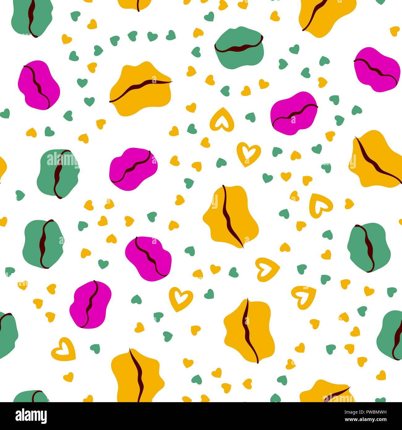 Donna labbra seamless pattern doodle moderno pop art Illustrazione Vettoriale