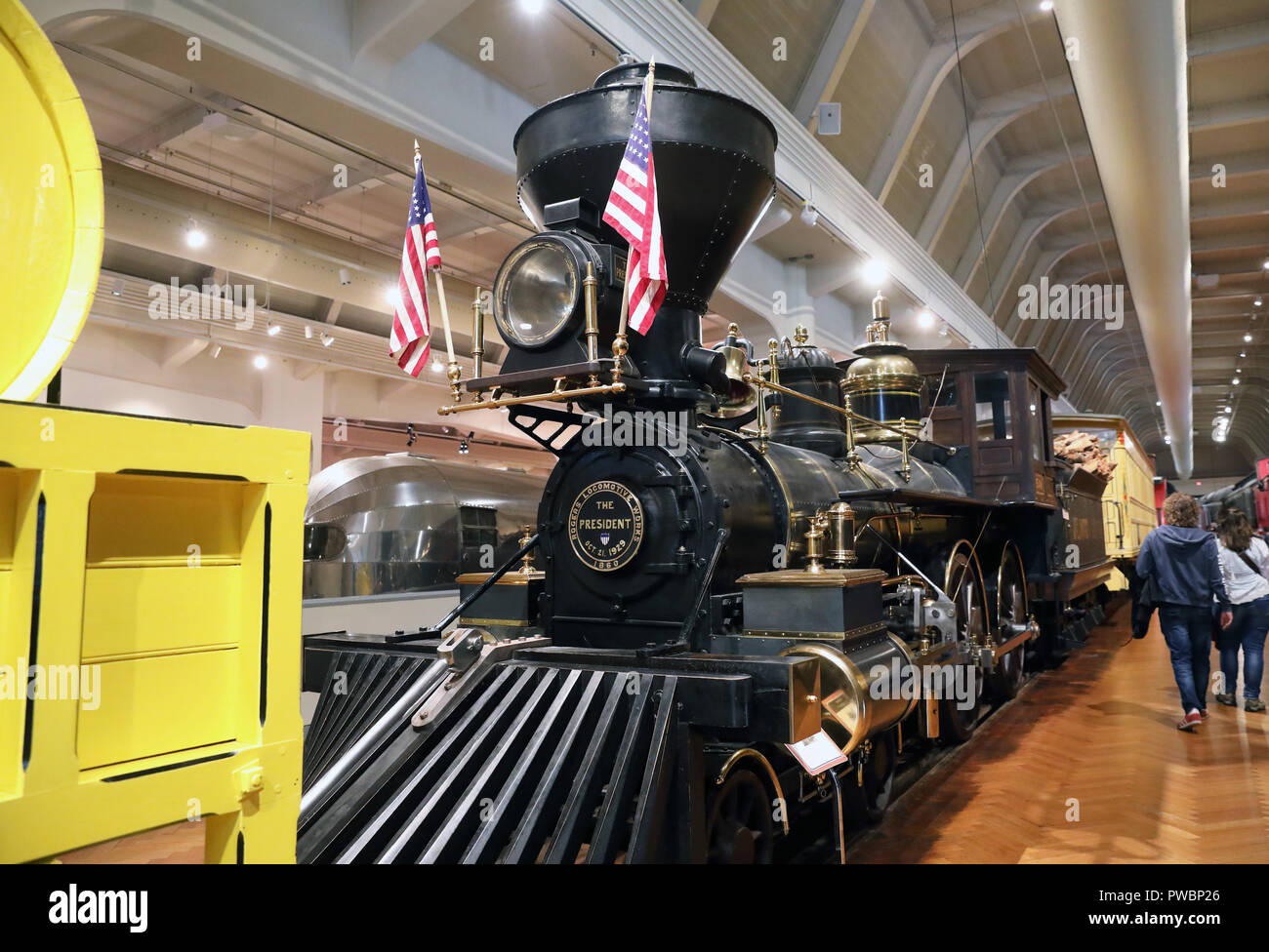 Il Presidente locomotiva nel centro storico il Museo Henry Ford a Dearborn, a Detroit, Michigan, Stati Uniti d'America Foto Stock
