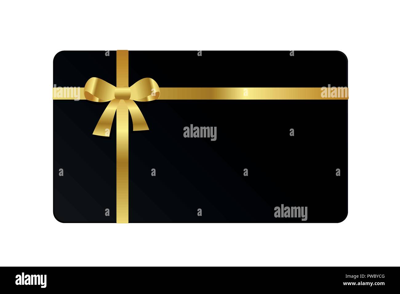 Nero carta regalo con golden bow ribbon illustrazione vettoriale EPS10 Illustrazione Vettoriale