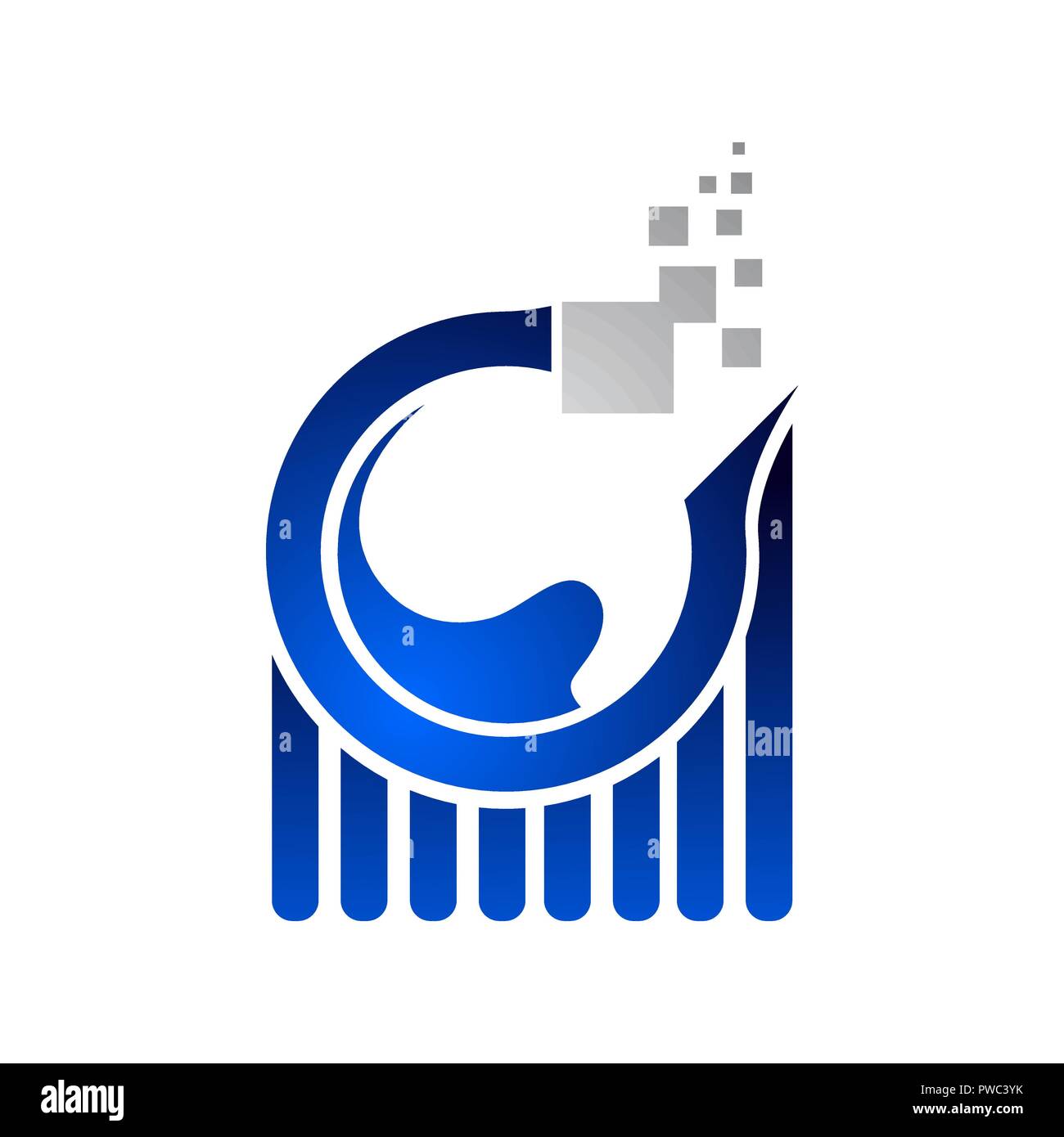 Analisi dei dati del foglio di lavoro logo internet sul colore blu Illustrazione Vettoriale