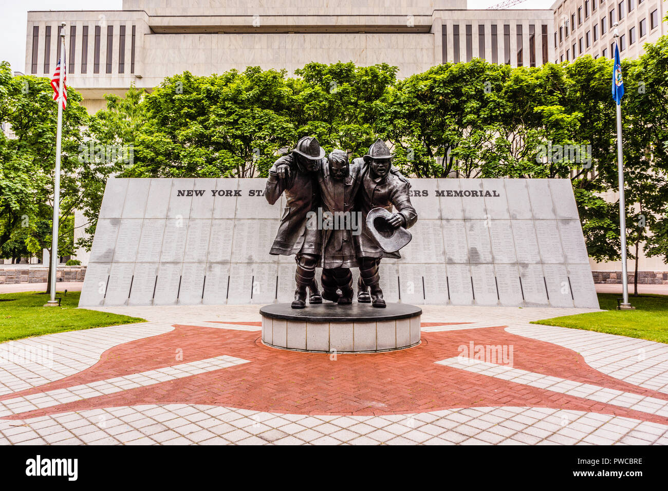 New York Stato caduto vigili del fuoco Memorial governatore Nelson Rockefeller A. Empire State Plaza   Albany, New York, Stati Uniti d'America Foto Stock