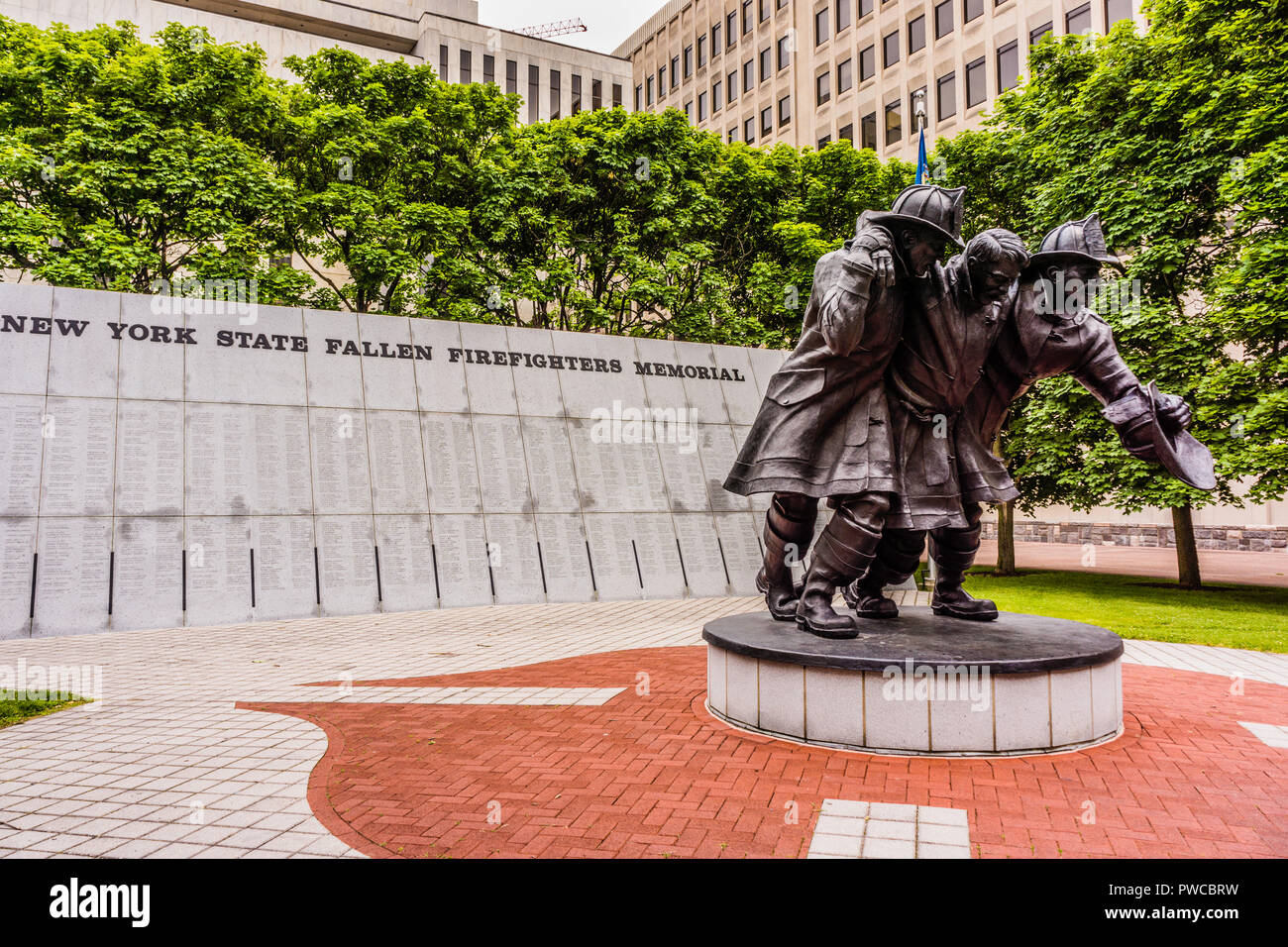 New York Stato caduto vigili del fuoco Memorial governatore Nelson Rockefeller A. Empire State Plaza   Albany, New York, Stati Uniti d'America Foto Stock