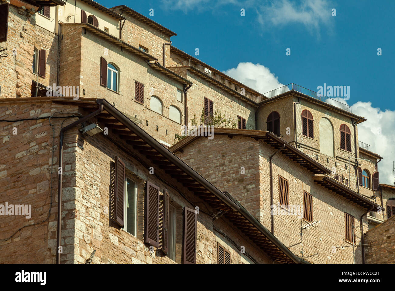 Gruppo di case in assisi, Perugia, Umbria, Italia Foto Stock