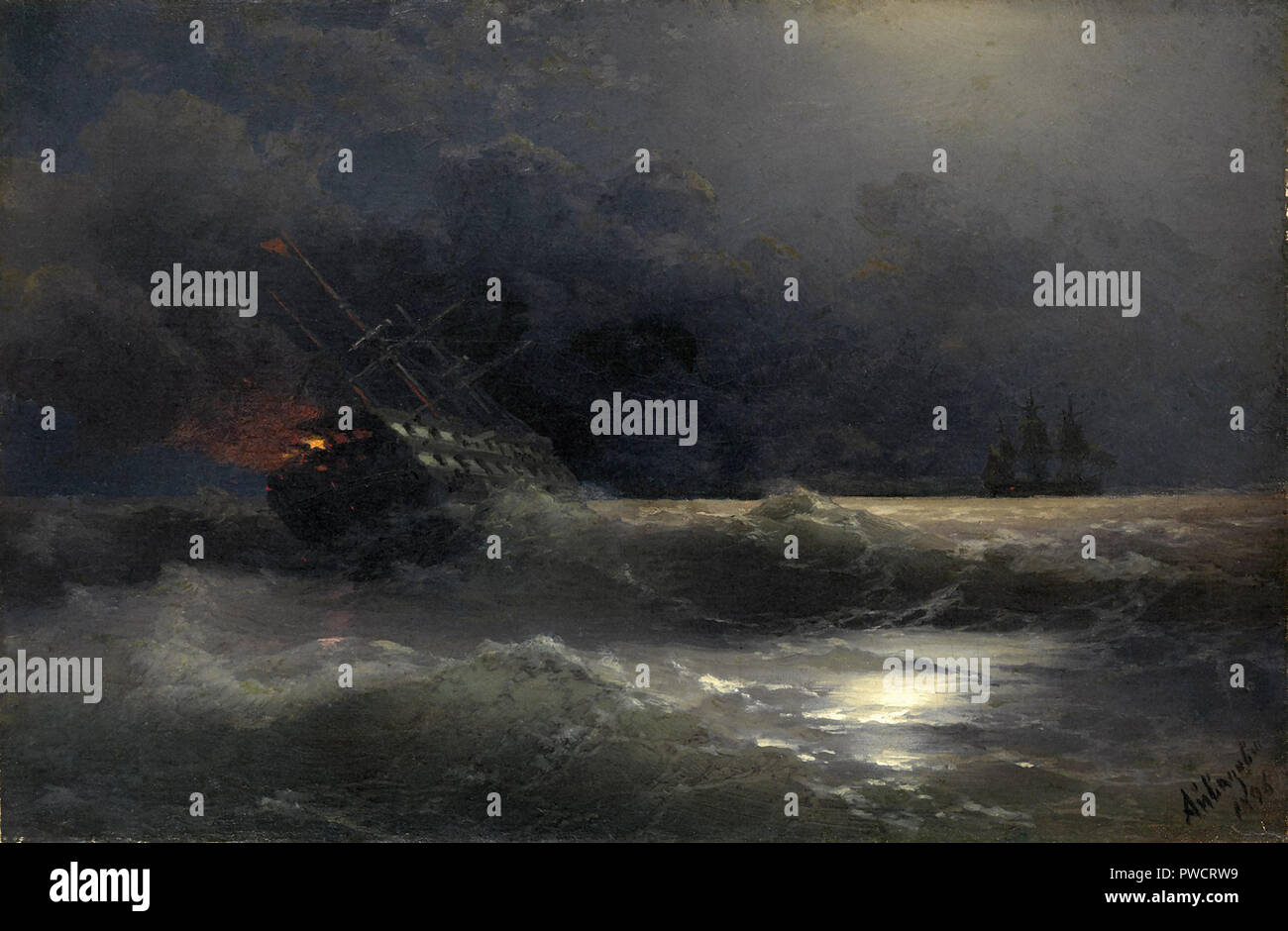 Aivazovsky Ivan Constantinovich - la nave di masterizzazione Foto Stock