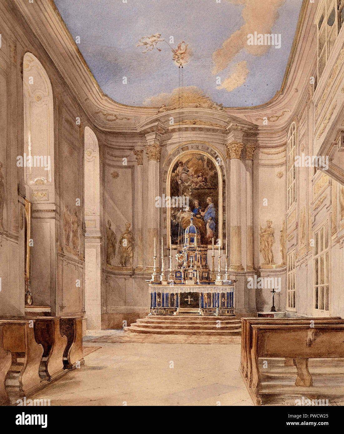 Franz Alt - Chiesa interno Foto Stock