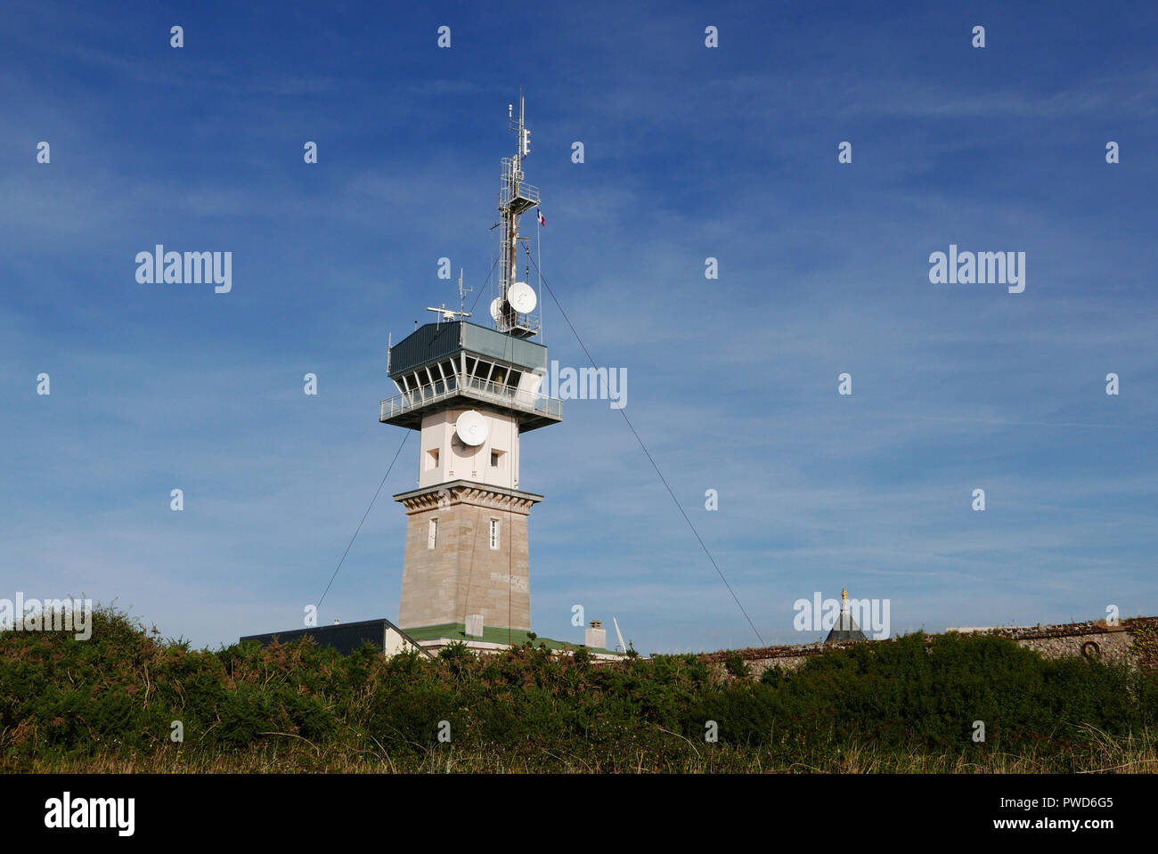 Semaforo di Cap Fagnet, Fecamp, Seine-Maritime, in Normandia, Francia, Europa Foto Stock