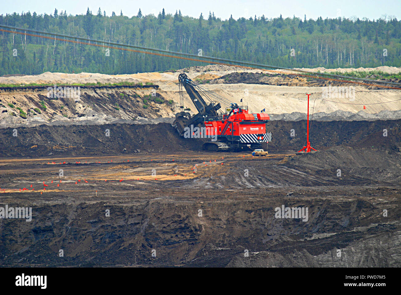 OIL SANDS, Tar Sands, Fort McMurray Alberta, Canada. Il più grande del mondo di petrolio bacino di risorse. Foto Stock