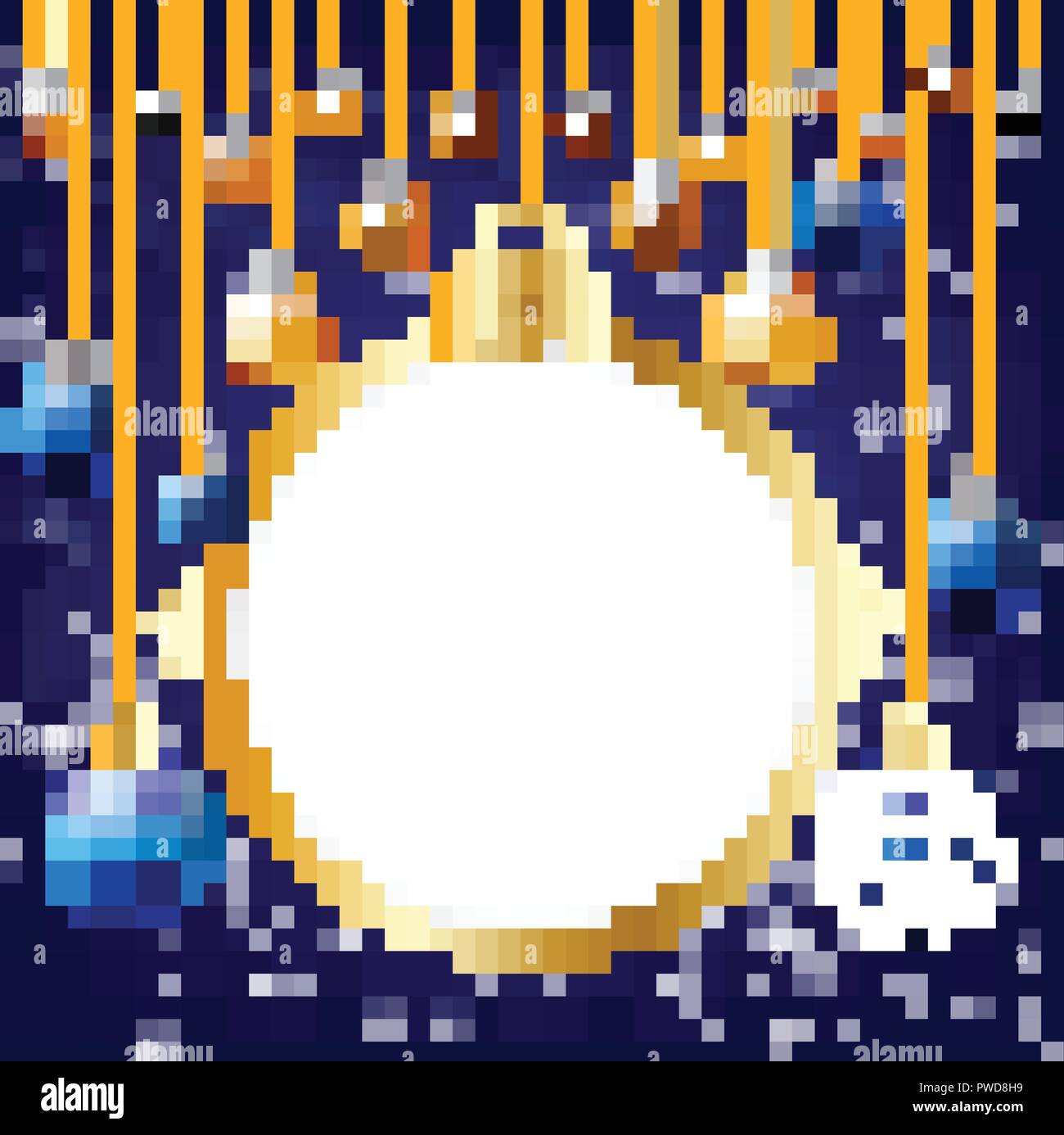 Felice anno nuovo Natale nevicava sfera background, casella di immissione testo,sfondo blu Illustrazione Vettoriale