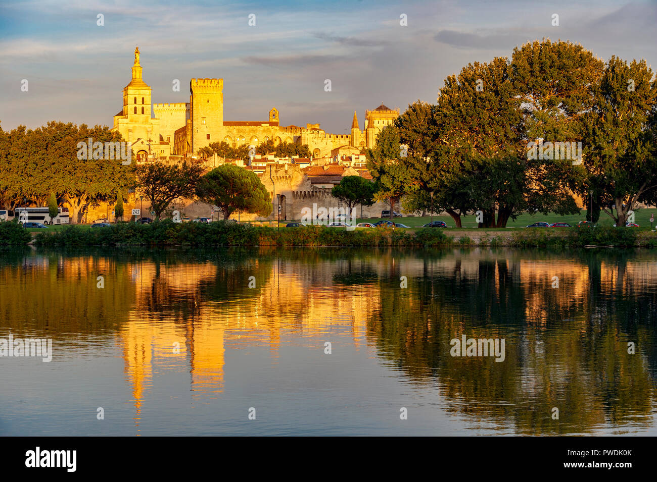 La Francia. Vaucluse (84). Avignon. Il Palazzo dei Papi, un sito Patrimonio Mondiale dell'UNESCO, e Notre Dame des Doms Foto Stock