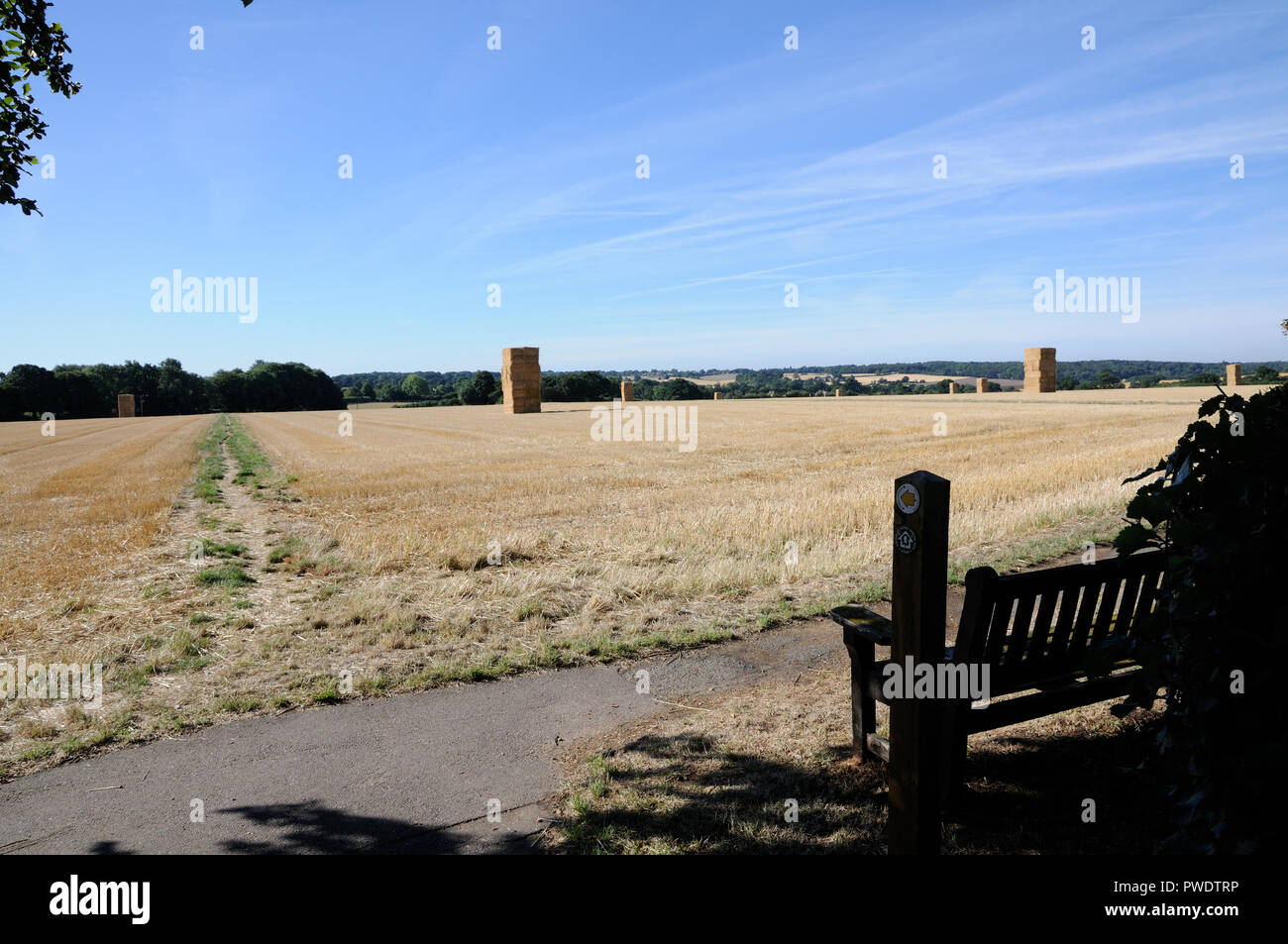 Vista attraverso i campi, Datchworth, Hertfordshire Foto Stock