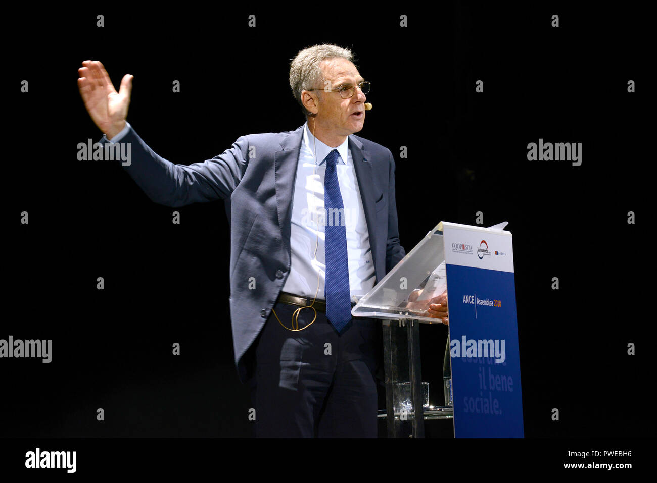 Roma, Italia. Xvi oct, 2018. Gabriele buia, presidente di ance, presso l assemblea dell Associazione Nazionale dei Costruttori, presso l Auditorium della conciliazione di Roma. Credit: Indipendente Agenzia fotografica/Alamy Live News Foto Stock