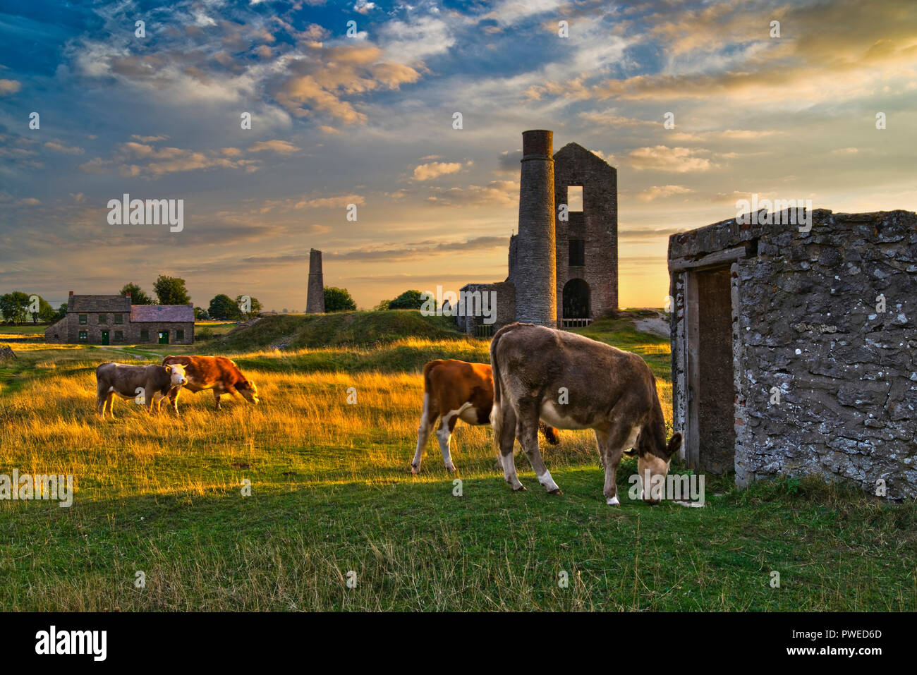 La Gazza miniera (al tramonto) Sheldon, il Parco Nazionale di Peak District, Inghilterra (14) Foto Stock