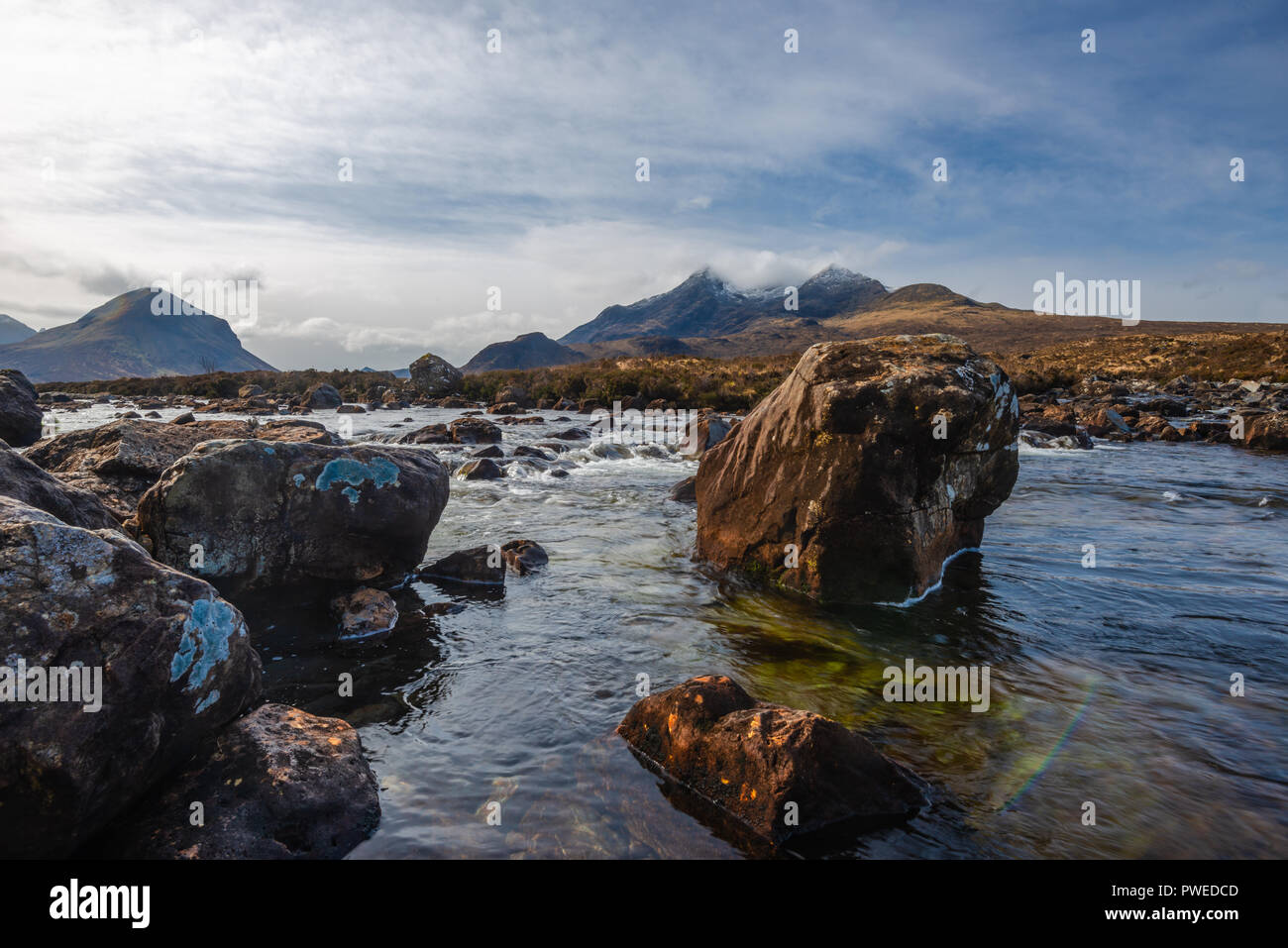 Sliglachan, Black Cuillin Mountain Range, Scotland, Regno Unito Foto Stock