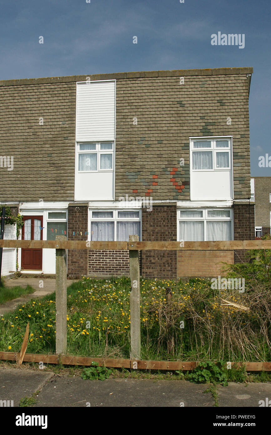 Alloggi sociali e la povertà di Kingston upon Hull, bransholme Foto Stock