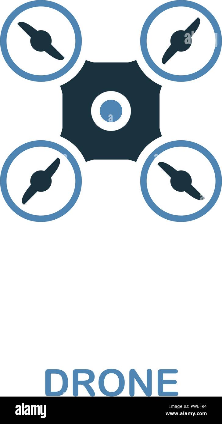 Icona del Drone in due colori design. Premium style da smart icona dispositivi di raccolta. Interfaccia utente e UX. Illustrazione del drone icona. Per il web design, app softwa Illustrazione Vettoriale