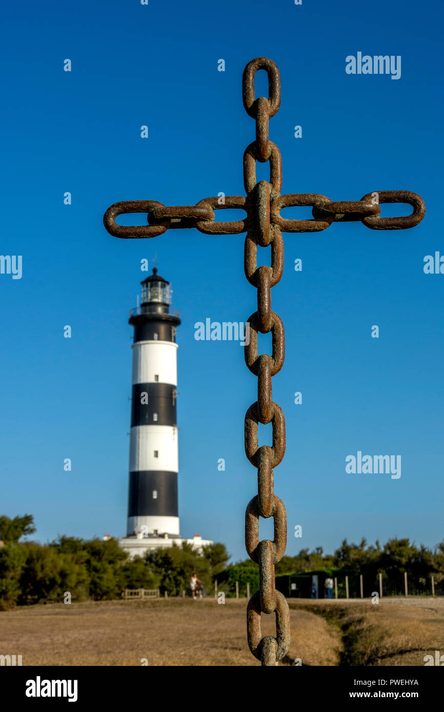 Il faro di Chassiron, Oleron Island, Charente maritime, Nouvelle-Aquitaine, Francia Foto Stock