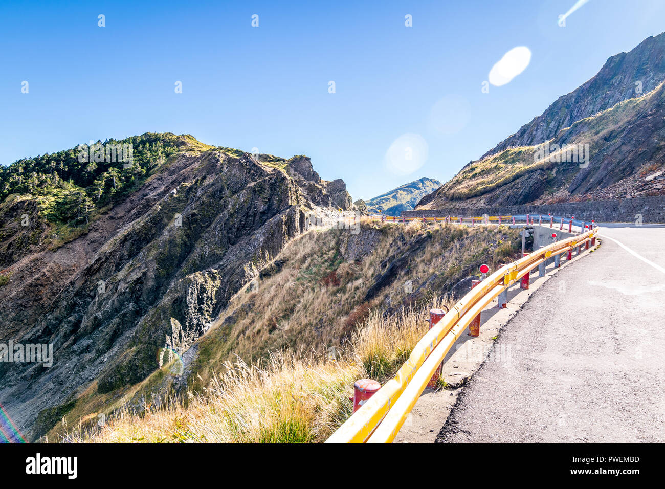 Strada di Montagna a Taroko Gorge, Taiwan Foto Stock