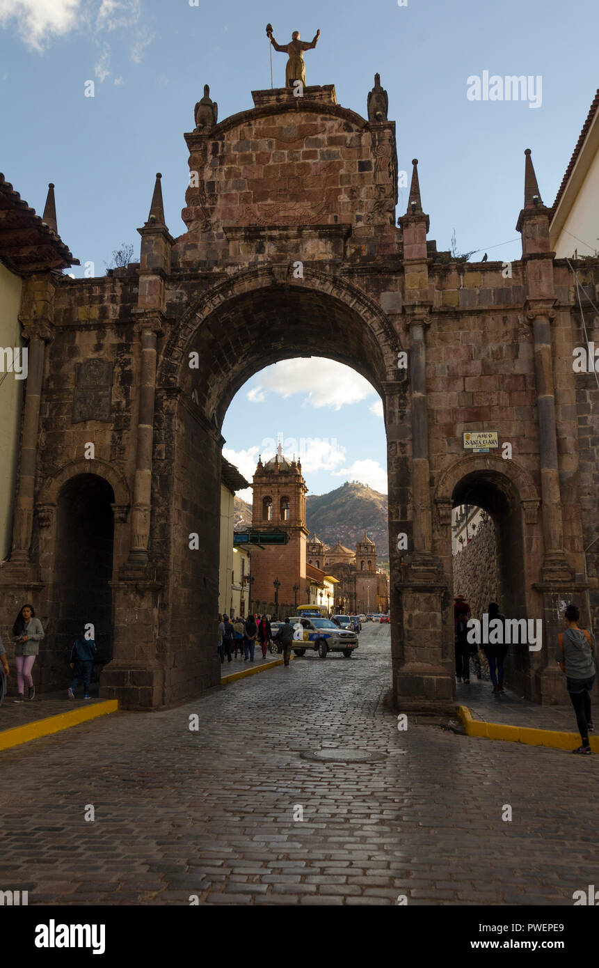 Scena di strada, Cuzco, Perù Foto Stock