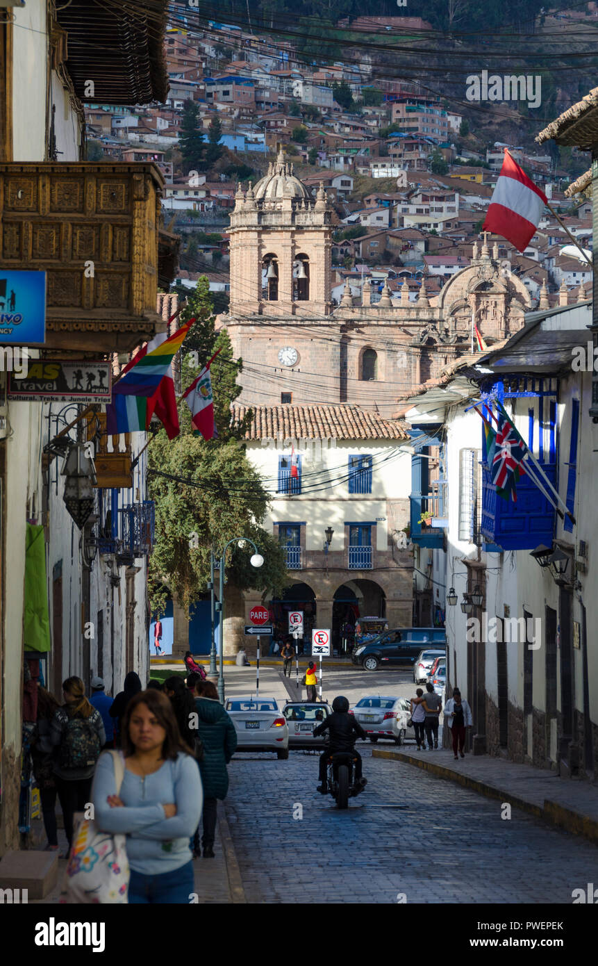 Scena di strada, Cuzco, Perù Foto Stock