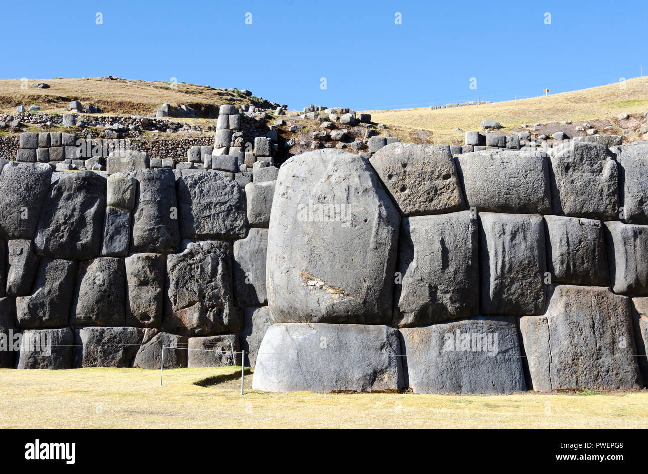 Rovine Inca a Saqsaywaman, Cuzco, Perù Foto Stock