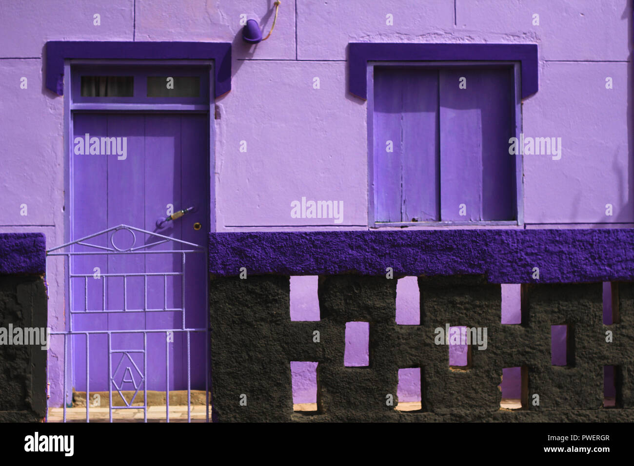 Case colorate in Santa Maria, Capo Verde Sal Foto Stock