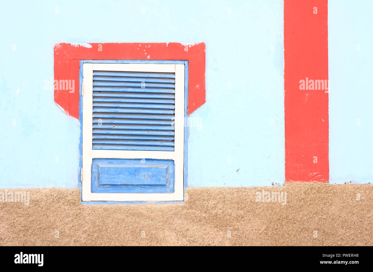 Case colorate in Santa Maria, Capo Verde Sal Foto Stock