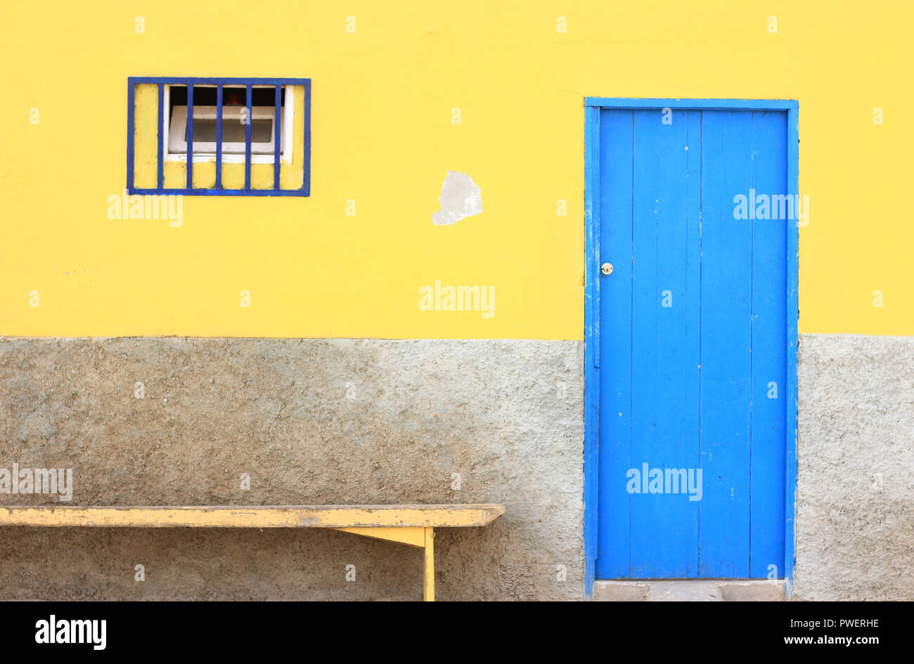 Case colorate in Santa Maria, Capo Verde Sal Foto Stock