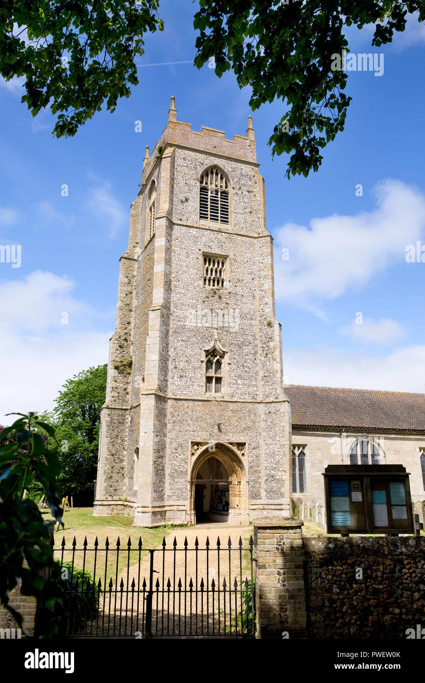 Il XV secolo la chiesa di Saint Mary a Holme-next-mare vicino a Hunstanton, Norfolk, Regno Unito Foto Stock