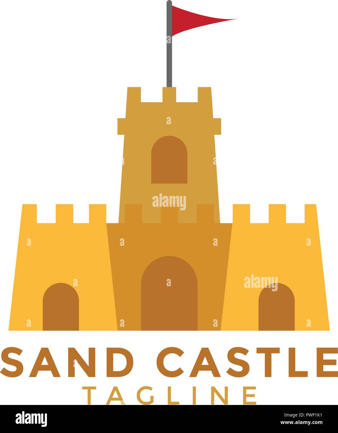Castello di sabbia di progettazione grafica vettoriale elemento Illustrazione Vettoriale