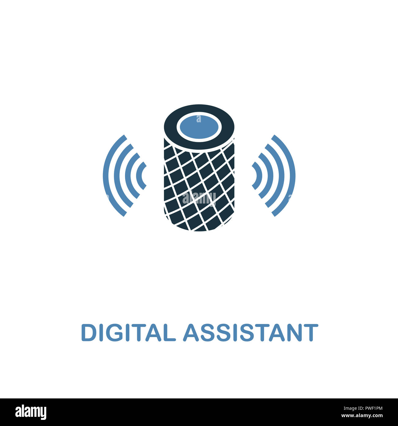 Digital Assistant icona in due colori design. Premium style da smart icona dispositivi di raccolta. Interfaccia utente e UX. Illustrazione di digital assistant icona. Per Foto Stock