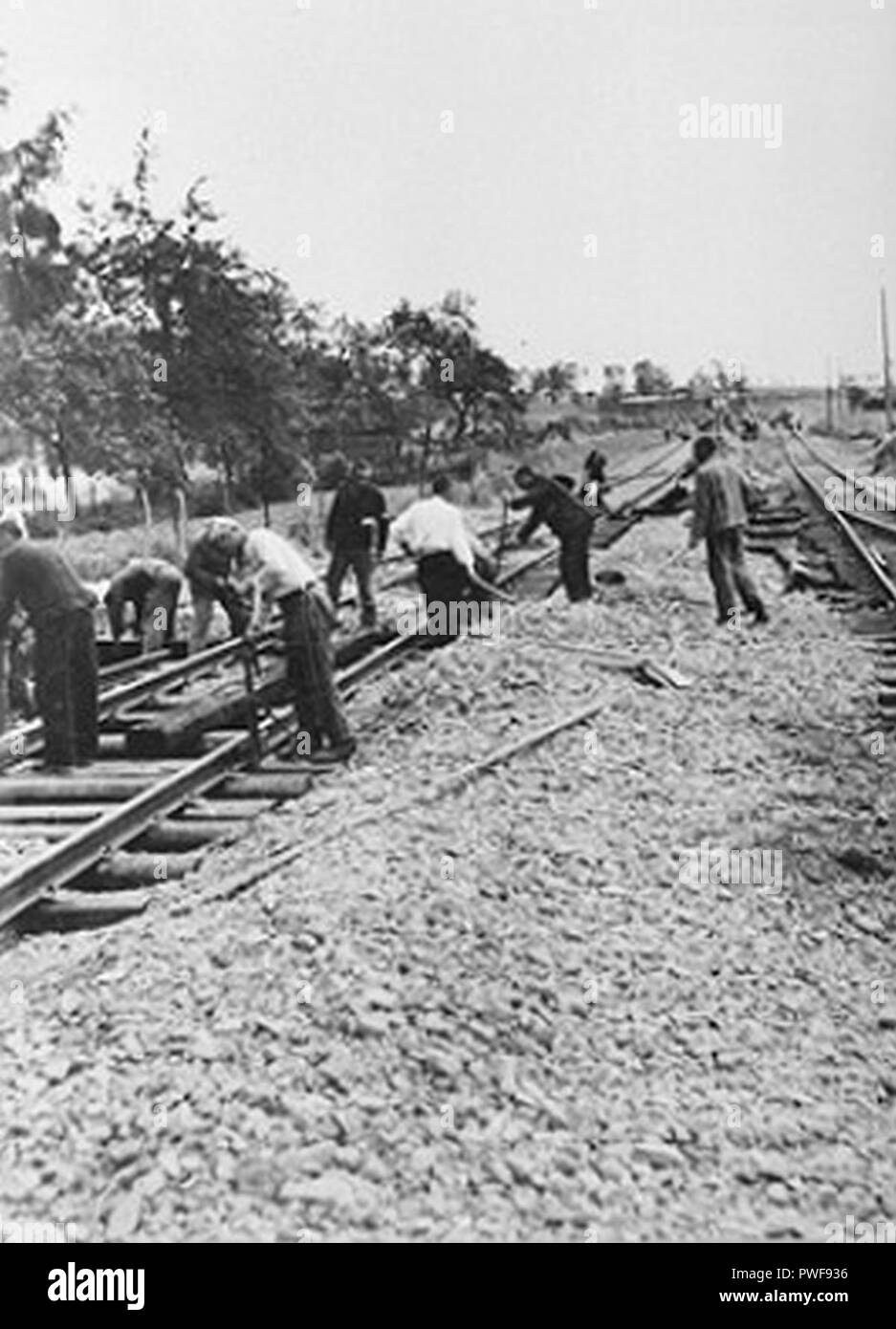 A Buchenwald il lavoro forzato Railroad 85872. Foto Stock